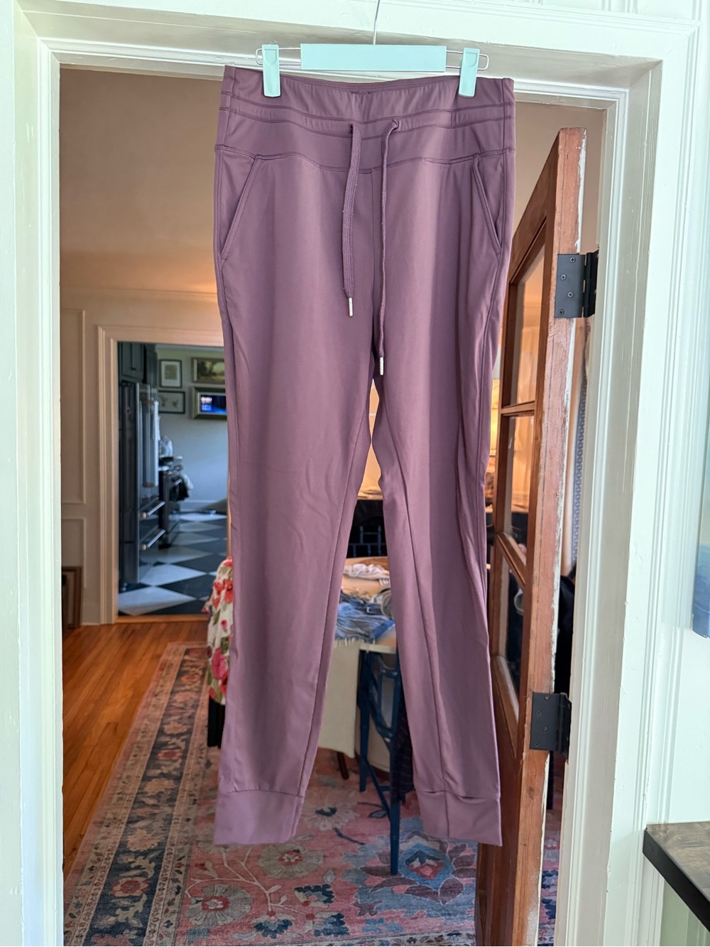 HALARA High Waisted Drawstring Joggers in Plum, Size Large